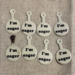 Set of 8 Vintage “I'm Eager” Tags